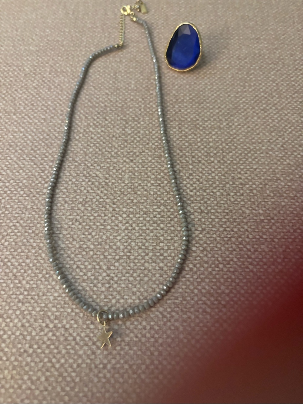 Bloomingdale's Gray Beaded Necklace with Gold Star Charm - Women Jewelry